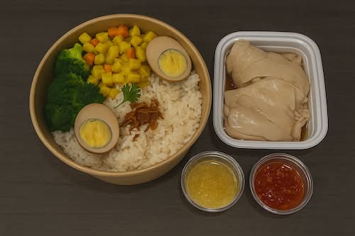 Hainanese Chicken Rice / 蔥油雞飯